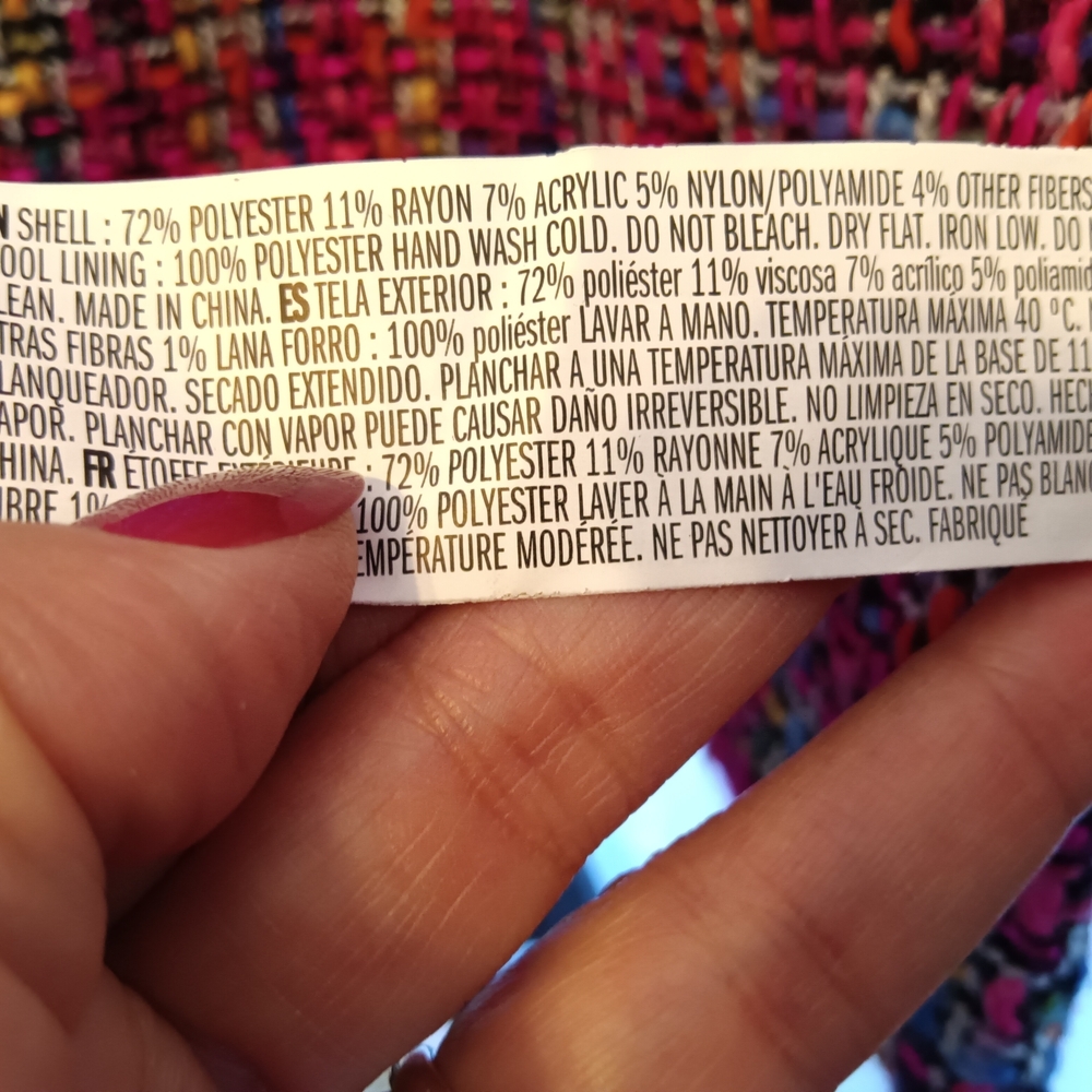 CLEARANCE SALE!!  Forever 21 Vibrant and Exotic Multicolor Double Breasted Coat - Picture 5 of 8